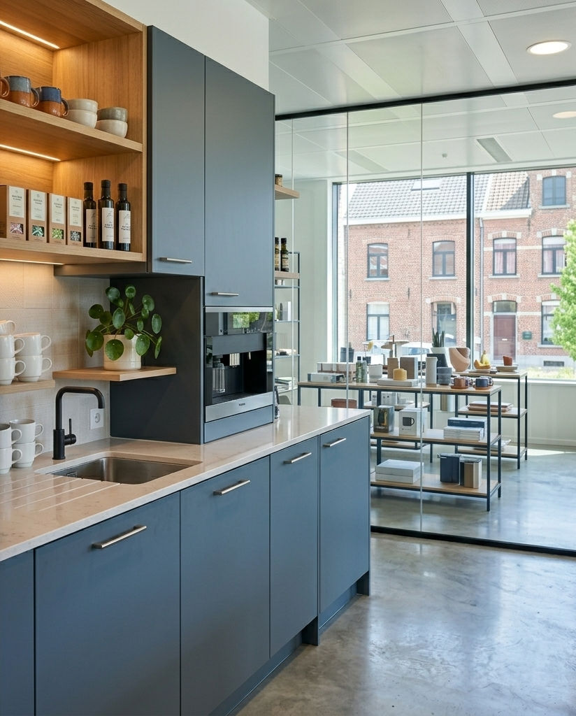 keuken in winkel poetsen